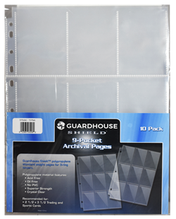 Guardhouse Shield 9 Pocket Archival (10 pack) Polypropylene Pages