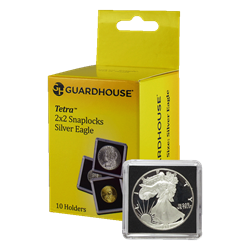 American Silver Eagle 2x2 Tetra Snaplock Coin Holder - 10 per pack