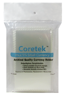 Coretek Small Currency Sleeve 5 1/4 x 3 1/8 - 50 pack