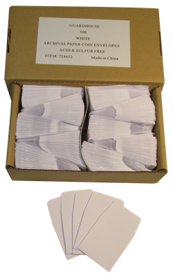 Paper Coin Envelope, White - Qty: 500