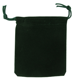 Velour Drawstring Pouch - 2.75x3.25 Green