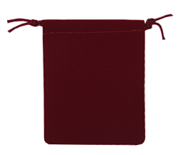 Velour Drawstring Pouch - 2.75x3.25 Maroon