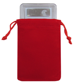 Velour Drawstring Pouch - 3x4.25 Red