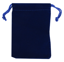 Velour Drawstring Pouch - 3x4.25 Royal Blue