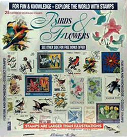 Birds & Flowers -- 25 Stamps