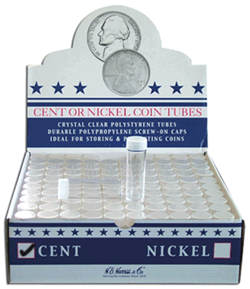 Round Coin Tube-Cent, 100/box