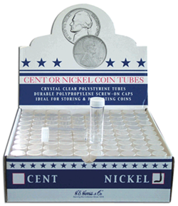 Round Coin Tube-Nickel, 100/bx