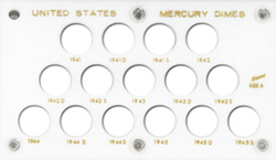 United States Mercury Dimes 1941-1945s