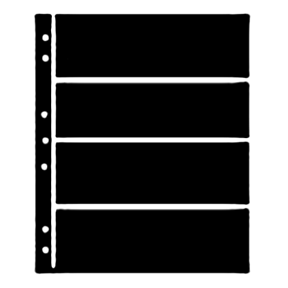 Hagner Stock Sheets 4 Row Black One Sided