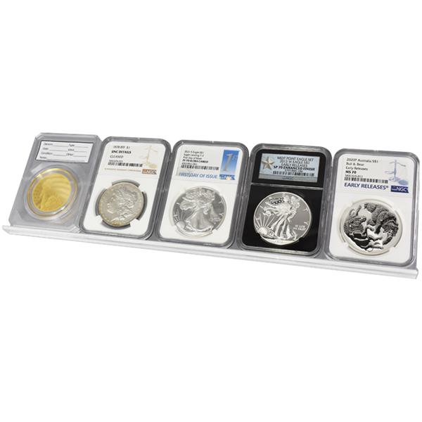 5 Slab Certified Coin Easel Display