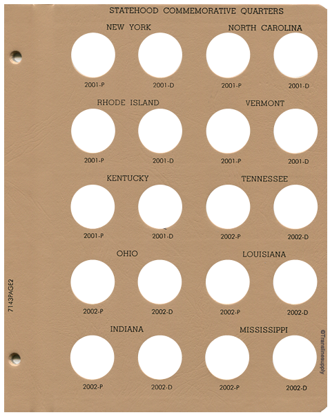 Statehood Quarters P&D Replacement Page 2