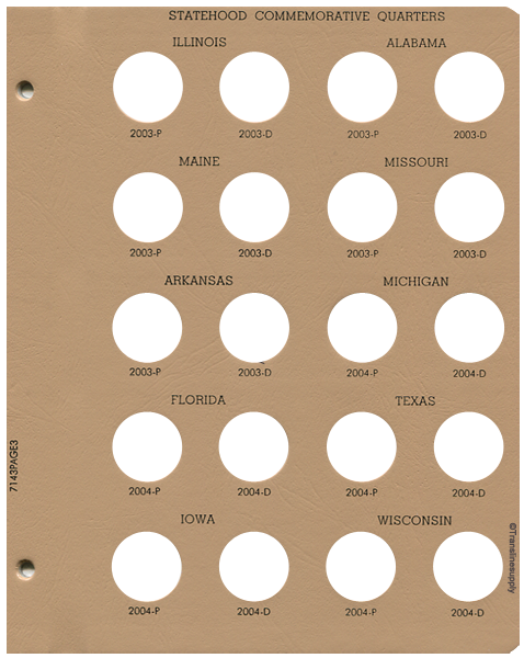 Statehood Quarters with P&D Replacement Page 3