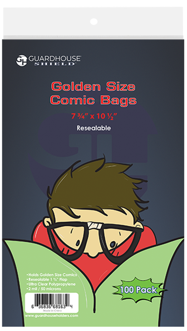 Shield Resealable Bag for Golden Comic Book  - 7 3/4 x 10 1/2