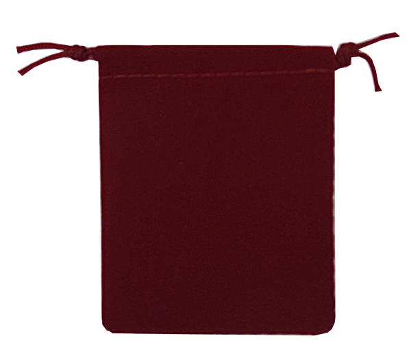 Velour Drawstring Pouch - 2.75x3.25 Maroon