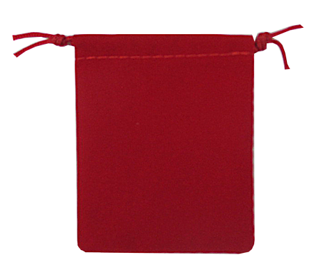 Velour Drawstring Pouch - 2.75x3.25 Red