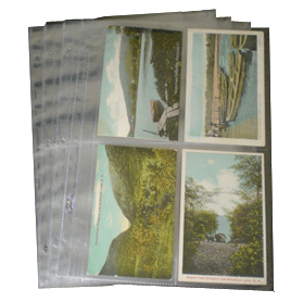 4 Pocket Post Card Archival Polyproplyene Pages, Clear