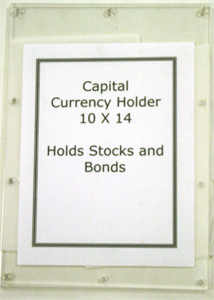 Currency Holder for Stocks, Bonds and Extra Large Notes